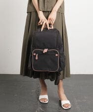 BKRGA96170 MK MICHEL KLEIN BAG(MK ミッシェルクラン バッグ) [撥水加工/A4収納]スクエアデザインバックパック ブラウン×ピンク