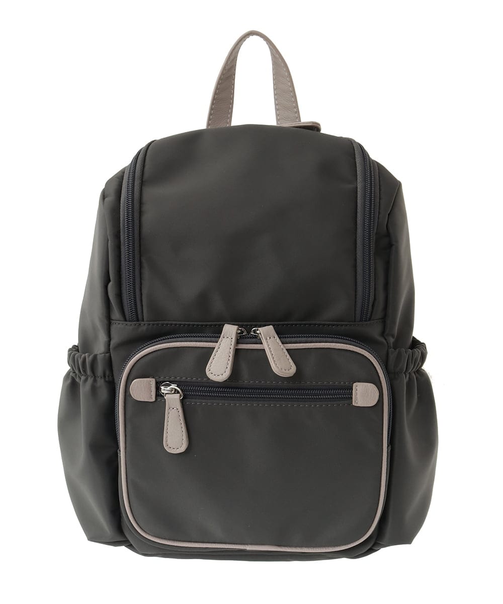 BKRGA97160 MK MICHEL KLEIN BAG(MK ミッシェルクラン バッグ) [撥水加工/軽量]スクエアデザインコンパクトリュック ブラウン×ピンク