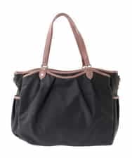 BKRGA98220 MK MICHEL KLEIN BAG(MK ミッシェルクラン バッグ) [2WAY/撥水]レザーアクセントナイロントートバッグ ブラウン×ピンク