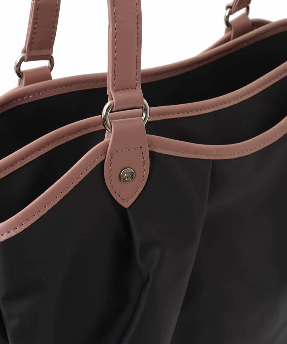 BKRGA98220 MK MICHEL KLEIN BAG(MK ミッシェルクラン バッグ) [2WAY/撥水]レザーアクセントナイロントートバッグ ブラウン×ピンク