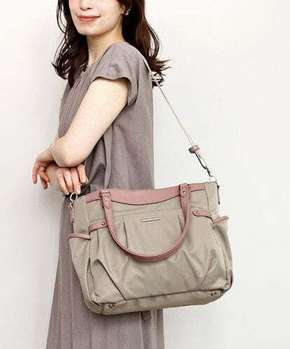 BKRGD31180 MK MICHEL KLEIN BAG [撥水/2WAY/A4収納可]サイドポケットパイピングバッグ