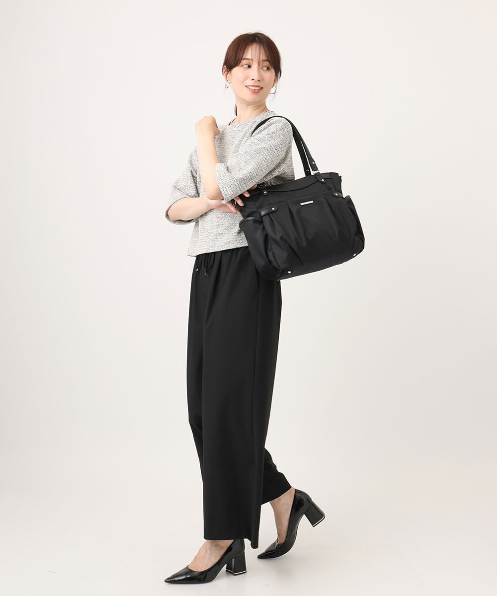 BKRGD31180 MK MICHEL KLEIN BAG(MK ミッシェルクラン バッグ) [撥水/2WAY/A4収納可]サイドポケットパイピングバッグ グレージュ×ピンク