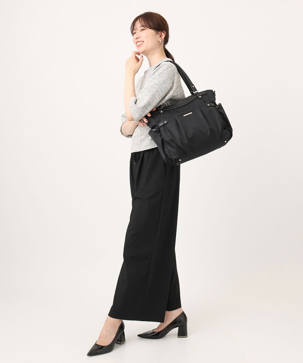 BKRGD31180 MK MICHEL KLEIN BAG(MK ミッシェルクラン バッグ) [撥水/2WAY/A4収納可]サイドポケットパイピングバッグ グレージュ×ピンク