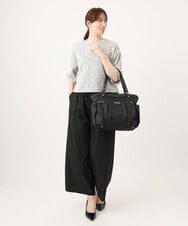 BKRGD31180 MK MICHEL KLEIN BAG(MK ミッシェルクラン バッグ) [撥水/2WAY/A4収納可]サイドポケットパイピングバッグ グレージュ×ピンク