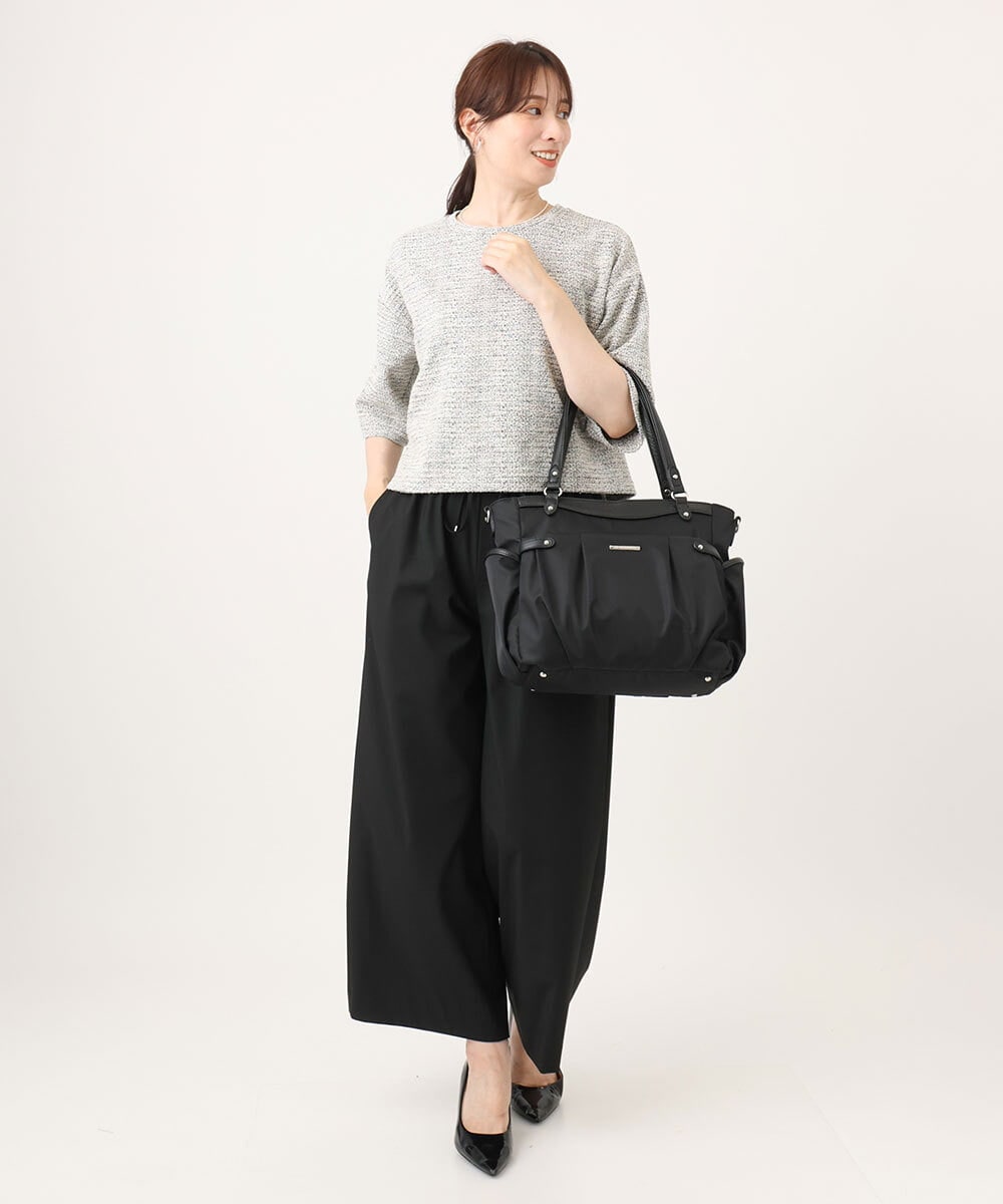 BKRGD31180 MK MICHEL KLEIN BAG(MK ミッシェルクラン バッグ) [撥水/2WAY/A4収納可]サイドポケットパイピングバッグ グレージュ×ピンク