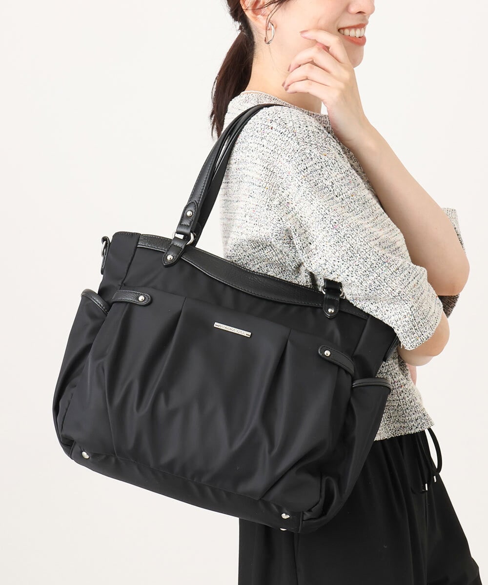 BKRGD31180 MK MICHEL KLEIN BAG [撥水/2WAY/A4収納可]サイドポケットパイピングバッグ