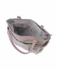 BKRGD31180 MK MICHEL KLEIN BAG(MK ミッシェルクラン バッグ) [撥水/2WAY/A4収納可]サイドポケットパイピングバッグ ライトグレー×ピンク