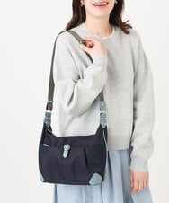 BKRGD81140 MK MICHEL KLEIN BAG(MK ミッシェルクラン バッグ) [撥水/500g以下の軽量]レザーポイントナイロンショルダーバッグ ネイビー×ライトブルー
