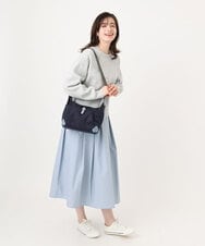 BKRGD81140 MK MICHEL KLEIN BAG(MK ミッシェルクラン バッグ) [撥水/500g以下の軽量]レザーポイントナイロンショルダーバッグ ネイビー×ライトブルー