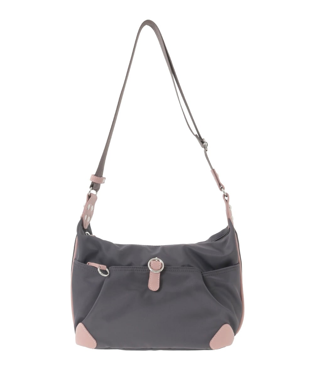 BKRGD81140 MK MICHEL KLEIN BAG(MK ミッシェルクラン バッグ) [撥水/軽量]レザーポイントナイロンショルダーバッグ ブラック×ネイビー