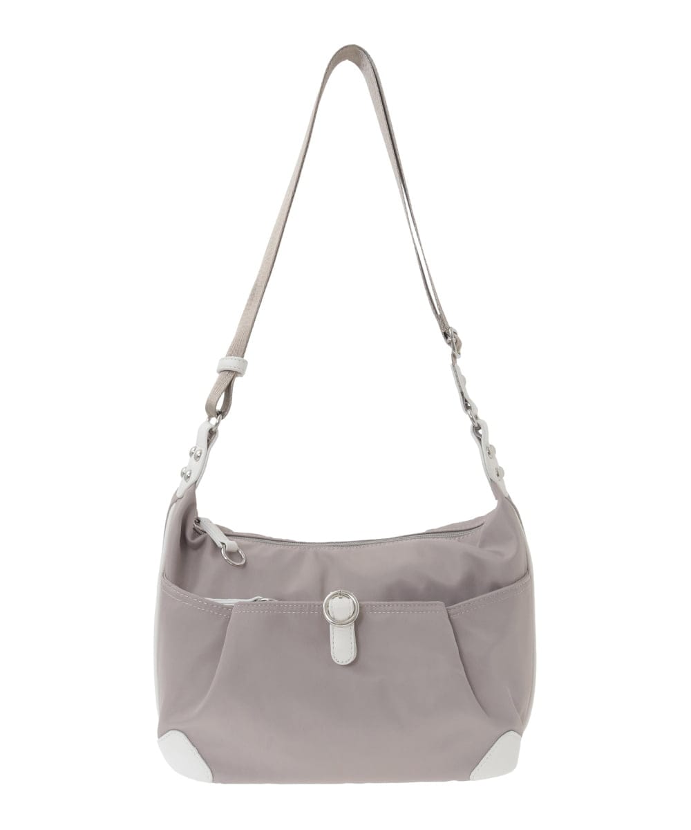 BKRGD81140 MK MICHEL KLEIN BAG(MK ミッシェルクラン バッグ) [撥水/軽量]レザーポイントナイロンショルダーバッグ ブラック×ネイビー
