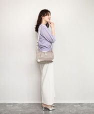 BKRGD81140 MK MICHEL KLEIN BAG(MK ミッシェルクラン バッグ) [撥水/軽量]レザーポイントナイロンショルダーバッグ ブラック×ネイビー