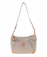 BKRGD81140 MK MICHEL KLEIN BAG(MK ミッシェルクラン バッグ) [撥水/軽量]レザーポイントナイロンショルダーバッグ ベージュ×オレンジ