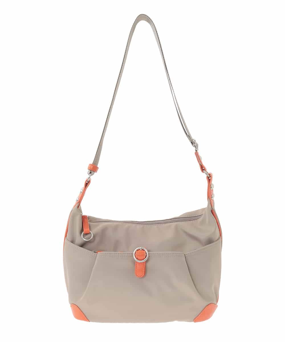 BKRGD81140 MK MICHEL KLEIN BAG(MK ミッシェルクラン バッグ) [撥水/軽量]レザーポイントナイロンショルダーバッグ ベージュ×オレンジ