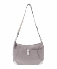 BKRGD81140 MK MICHEL KLEIN BAG(MK ミッシェルクラン バッグ) [撥水/軽量]レザーポイントナイロンショルダーバッグ グレージュ×オフホワイト