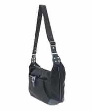 BKRGD81140 MK MICHEL KLEIN BAG(MK ミッシェルクラン バッグ) [撥水/軽量]レザーポイントナイロンショルダーバッグ ブラック×ネイビー