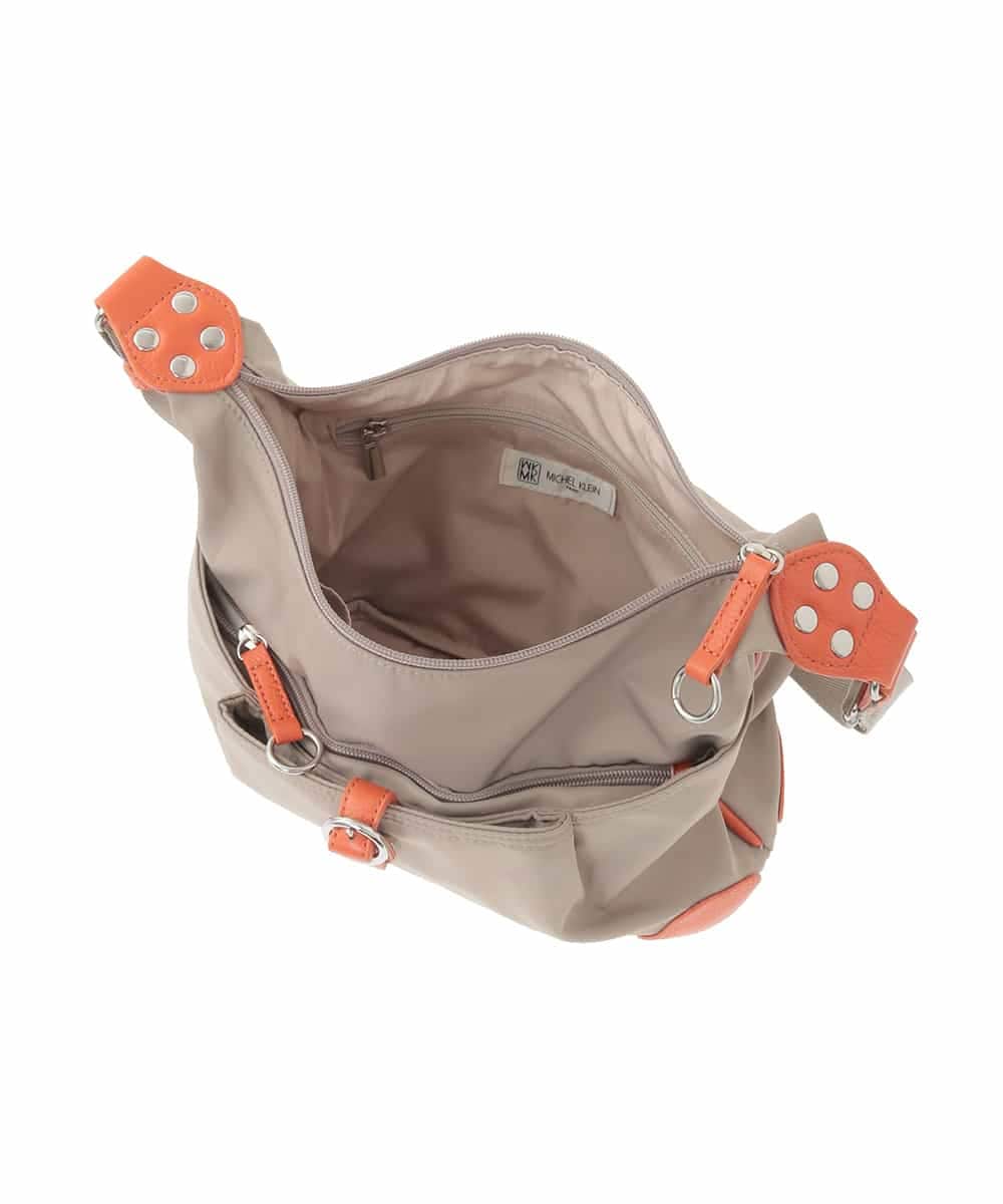 BKRGD81140 MK MICHEL KLEIN BAG(MK ミッシェルクラン バッグ) [撥水/軽量]レザーポイントナイロンショルダーバッグ ブラック×ネイビー