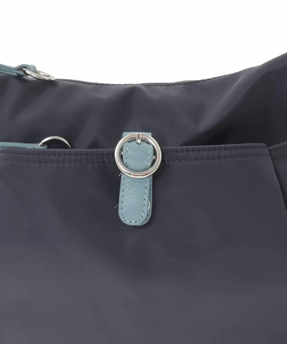 BKRGD81140 MK MICHEL KLEIN BAG(MK ミッシェルクラン バッグ) [撥水/軽量]レザーポイントナイロンショルダーバッグ ブラック×ネイビー