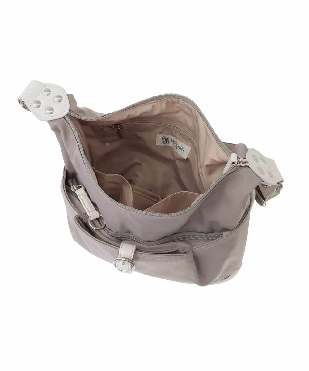 BKRGD81140 MK MICHEL KLEIN BAG(MK ミッシェルクラン バッグ) [撥水/軽量]レザーポイントナイロンショルダーバッグ ブラック×ネイビー