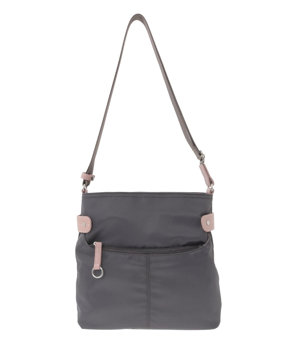 BKRGD90150 MK MICHEL KLEIN BAG(MK ミッシェルクラン バッグ) [撥水/軽量]アクセントレザースクエアショルダーバッグ ネイビー×ライトブルー