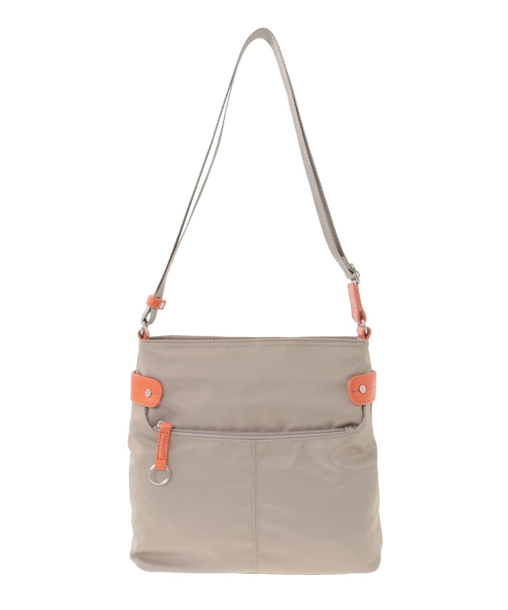 BKRGD90150 MK MICHEL KLEIN BAG(MK ミッシェルクラン バッグ) [撥水/軽量]アクセントレザースクエアショルダーバッグ ネイビー×ライトブルー