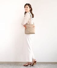 BKRGD90150 MK MICHEL KLEIN BAG(MK ミッシェルクラン バッグ) [撥水/軽量]アクセントレザースクエアショルダーバッグ ネイビー×ライトブルー