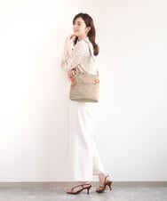 BKRGD90150 MK MICHEL KLEIN BAG(MK ミッシェルクラン バッグ) [撥水/軽量]アクセントレザースクエアショルダーバッグ ネイビー×ライトブルー