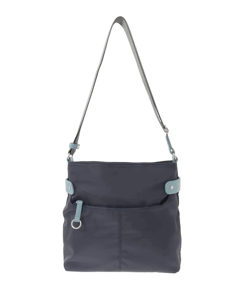 BKRGD90150 MK MICHEL KLEIN BAG(MK ミッシェルクラン バッグ) [撥水/軽量]アクセントレザースクエアショルダーバッグ ネイビー×ライトブルー