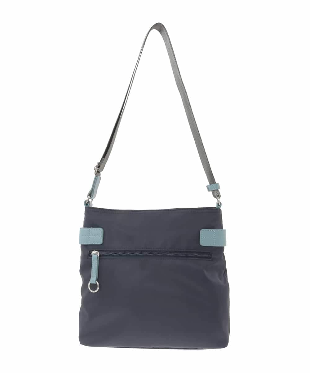 BKRGD90150 MK MICHEL KLEIN BAG(MK ミッシェルクラン バッグ) [撥水/軽量]アクセントレザースクエアショルダーバッグ ネイビー×ライトブルー