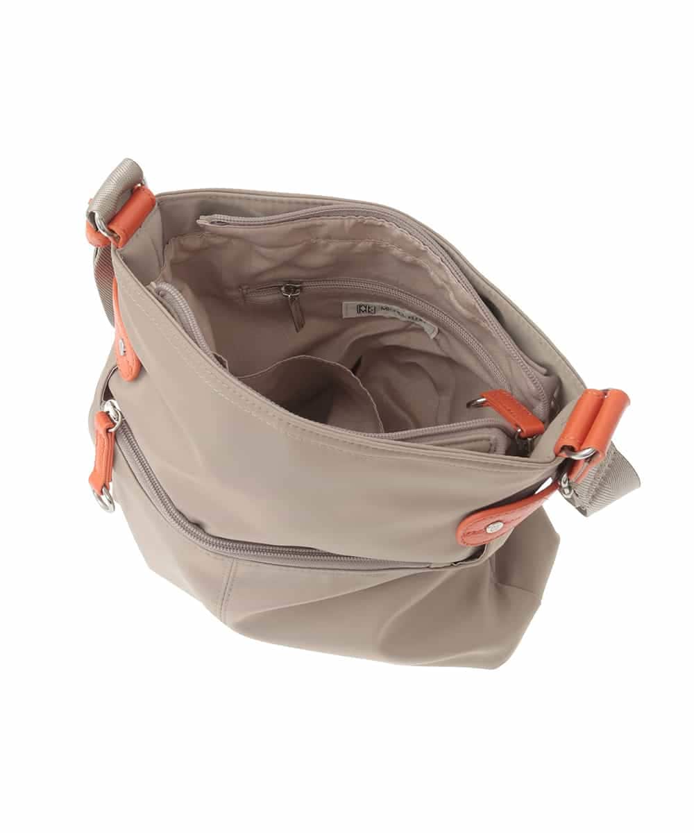 BKRGD90150 MK MICHEL KLEIN BAG(MK ミッシェルクラン バッグ) [撥水/軽量]アクセントレザースクエアショルダーバッグ ネイビー×ライトブルー