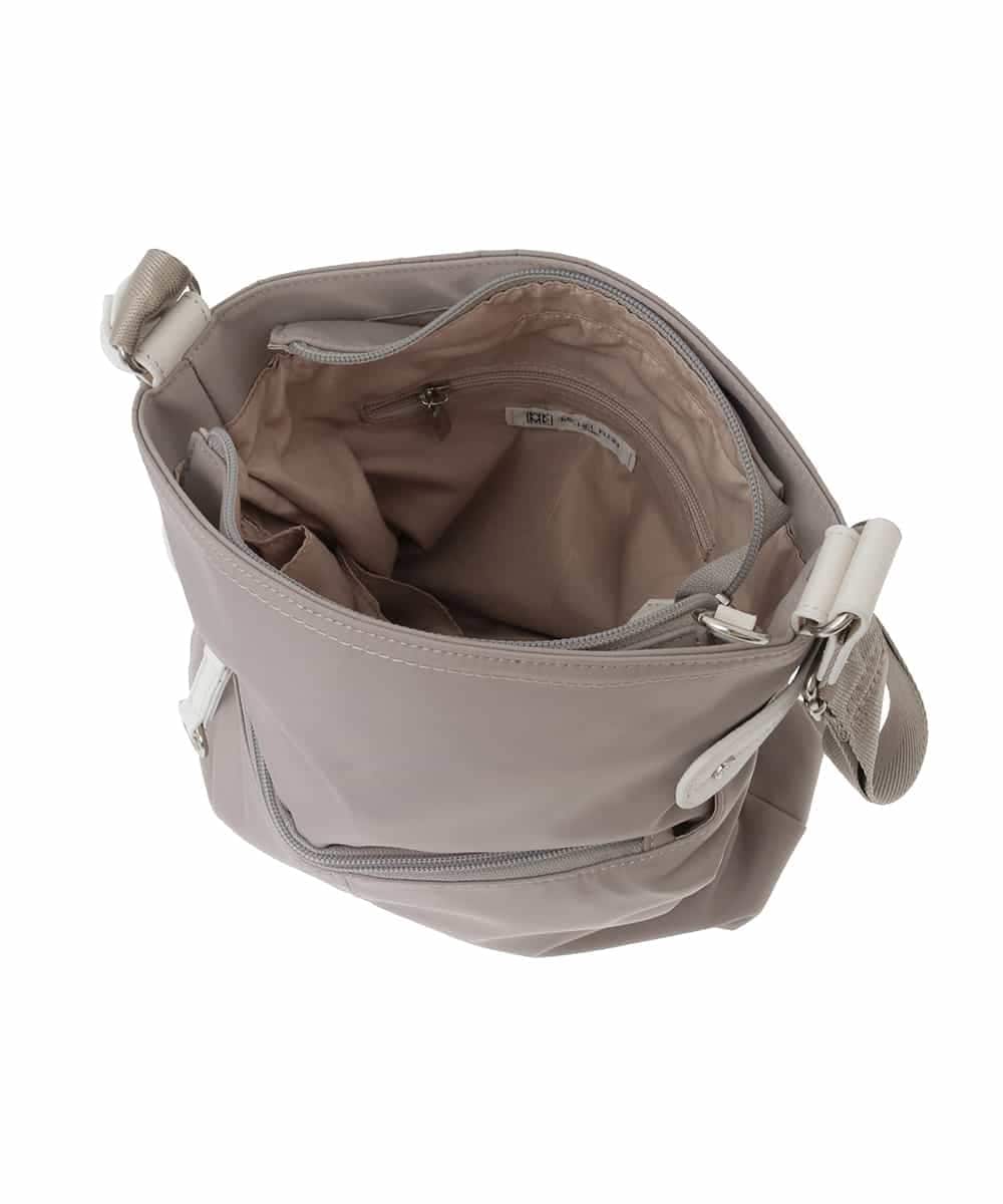 BKRGD90150 MK MICHEL KLEIN BAG(MK ミッシェルクラン バッグ) [撥水/軽量]アクセントレザースクエアショルダーバッグ ネイビー×ライトブルー