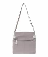 BKRGD90150 MK MICHEL KLEIN BAG(MK ミッシェルクラン バッグ) [撥水/軽量]アクセントレザースクエアショルダーバッグ グレージュ×オフホワイト