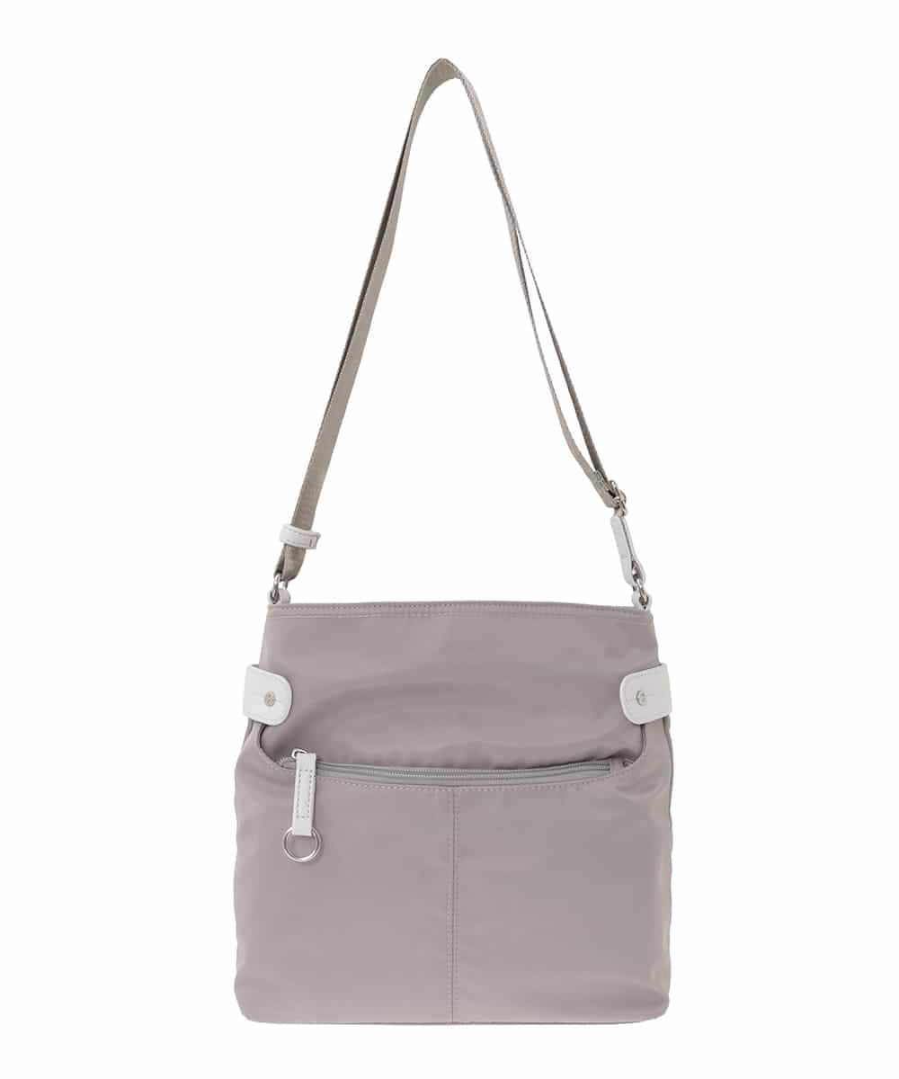 BKRGD90150 MK MICHEL KLEIN BAG(MK ミッシェルクラン バッグ) [撥水/軽量]アクセントレザースクエアショルダーバッグ グレージュ×オフホワイト