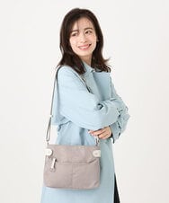 BKRGD91135 MK MICHEL KLEIN BAG(MK ミッシェルクラン バッグ) [撥水/軽量]アクセントレザーコンパクトショルダーバッグ ベージュ×オレンジ