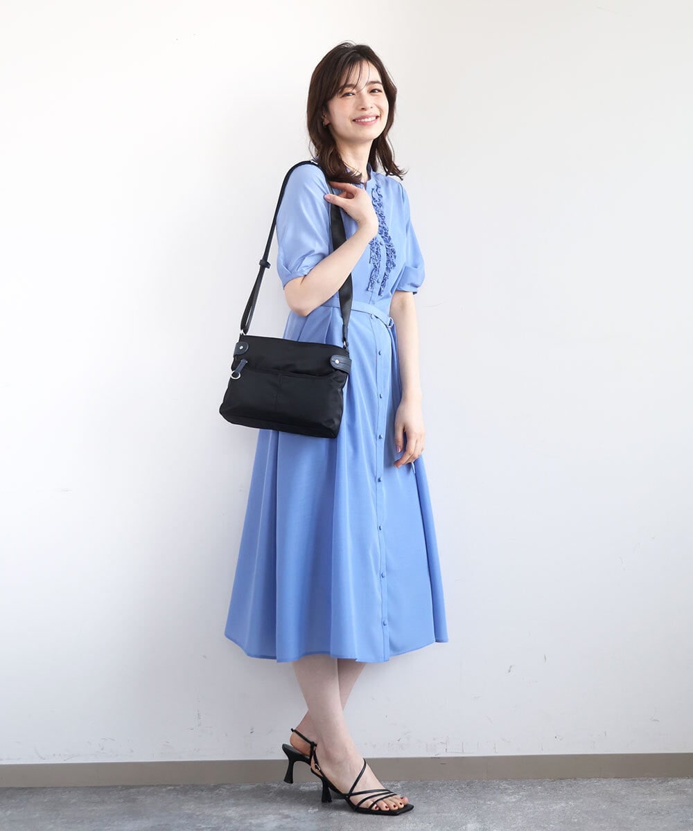 BKRGD91135 MK MICHEL KLEIN BAG(MK ミッシェルクラン バッグ) [撥水/軽量]アクセントレザーコンパクトショルダーバッグ ベージュ×オレンジ