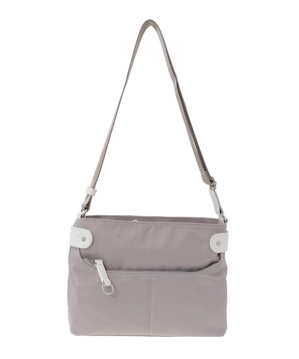 BKRGD91135 MK MICHEL KLEIN BAG(MK ミッシェルクラン バッグ) [撥水/軽量]アクセントレザーコンパクトショルダーバッグ ベージュ×オレンジ