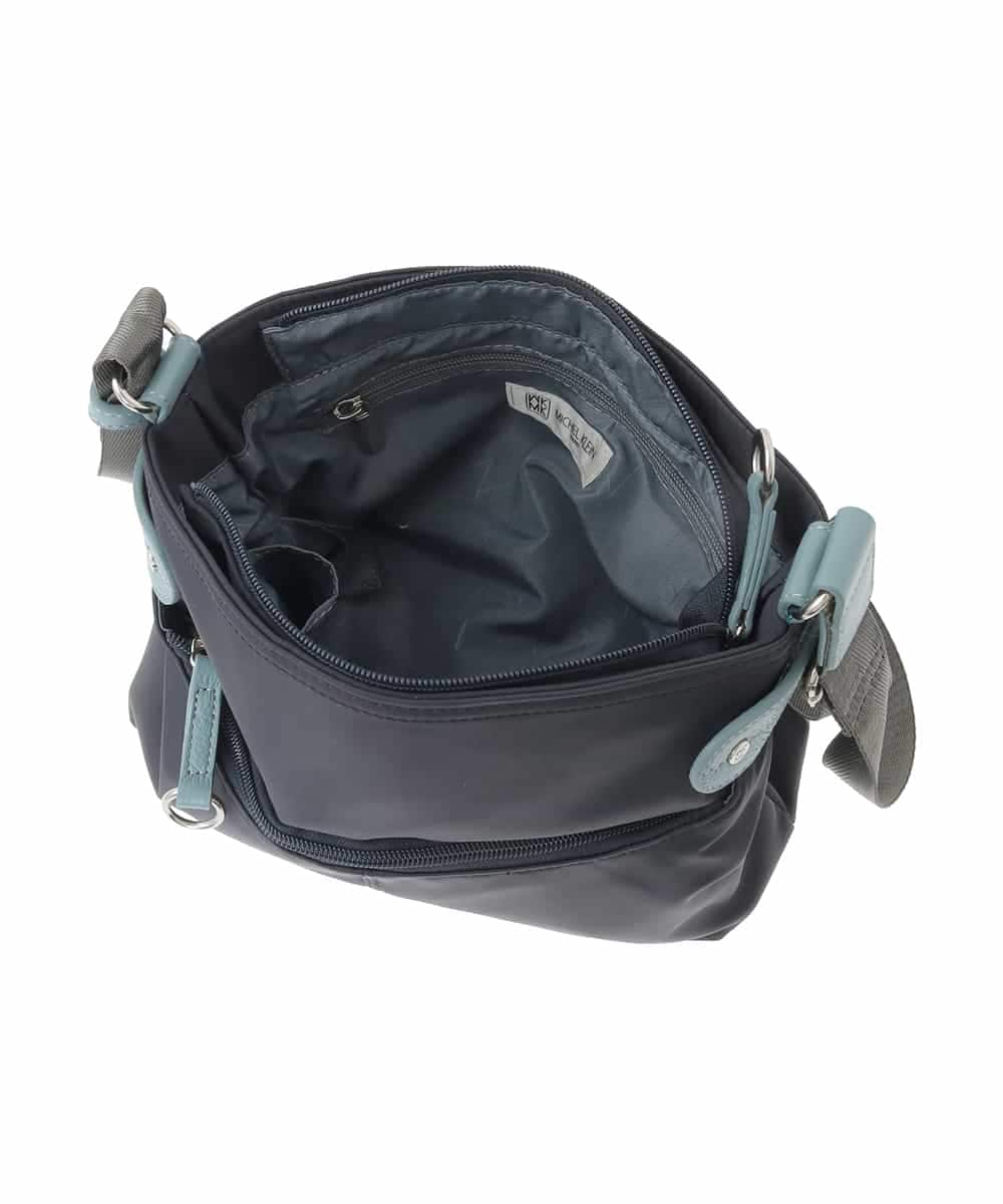 BKRGD91135 MK MICHEL KLEIN BAG(MK ミッシェルクラン バッグ) [撥水/軽量]アクセントレザーコンパクトショルダーバッグ ベージュ×オレンジ