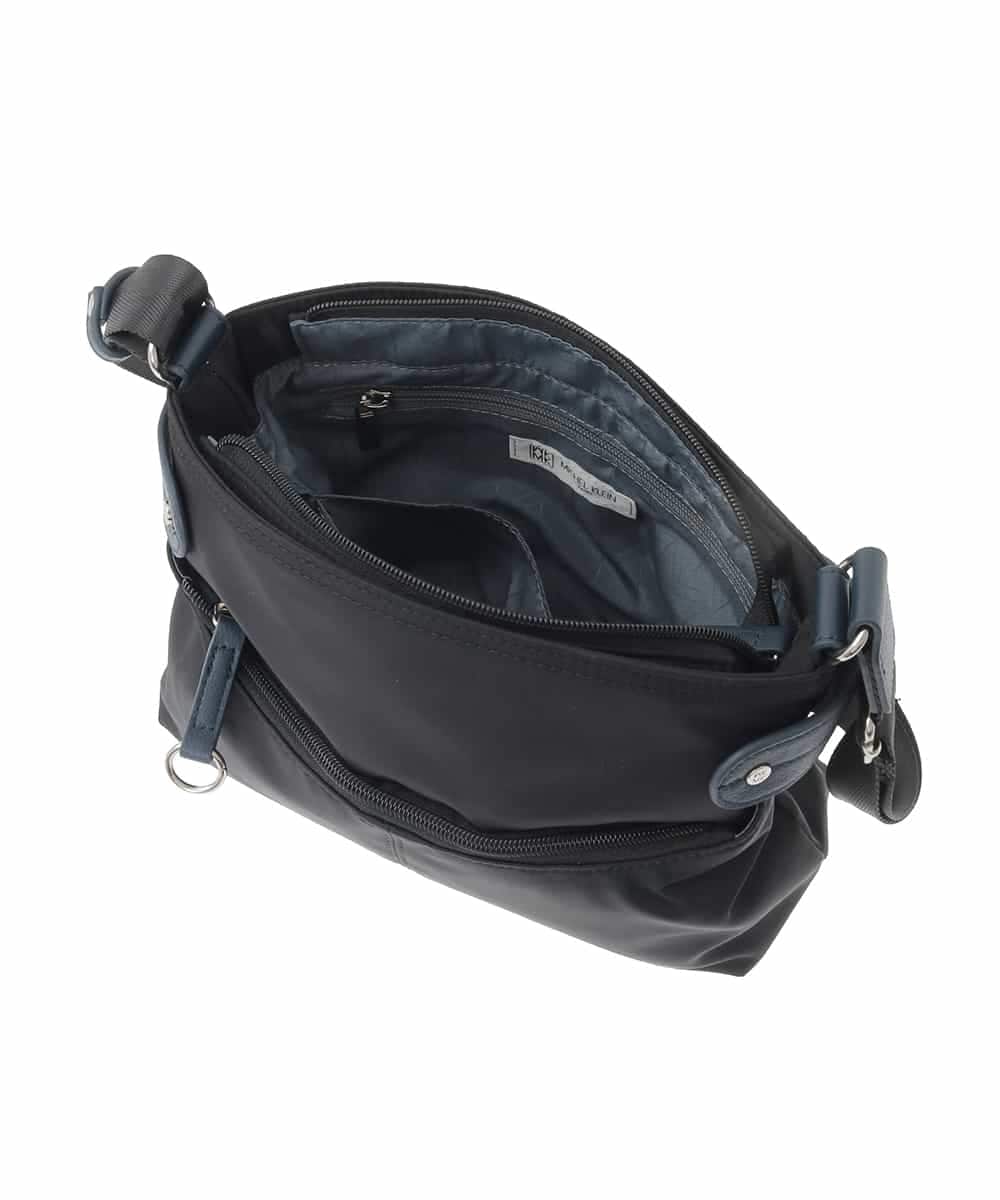 BKRGD91135 MK MICHEL KLEIN BAG(MK ミッシェルクラン バッグ) [撥水/軽量]アクセントレザーコンパクトショルダーバッグ ベージュ×オレンジ