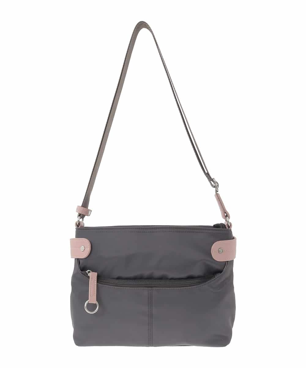 BKRGD91135 MK MICHEL KLEIN BAG(MK ミッシェルクラン バッグ) [撥水/軽量]アクセントレザーコンパクトショルダーバッグ ブラウン×ピンク