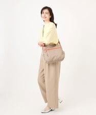 BKRGD94160 MK MICHEL KLEIN BAG(MK ミッシェルクラン バッグ) [撥水/軽量]アクセントレザーショルダーバッグ ブラウン×ピンク