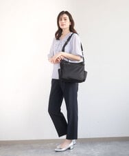 BKRGD94160 MK MICHEL KLEIN BAG(MK ミッシェルクラン バッグ) [撥水/軽量]アクセントレザーショルダーバッグ ブラウン×ピンク