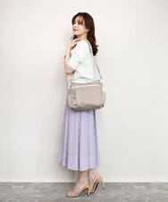 BKRGD94160 MK MICHEL KLEIN BAG(MK ミッシェルクラン バッグ) [撥水/軽量]アクセントレザーショルダーバッグ ブラウン×ピンク