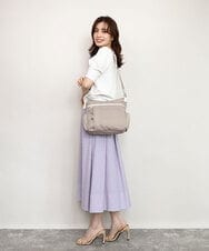 BKRGD94160 MK MICHEL KLEIN BAG(MK ミッシェルクラン バッグ) [撥水/軽量]アクセントレザーショルダーバッグ ブラウン×ピンク