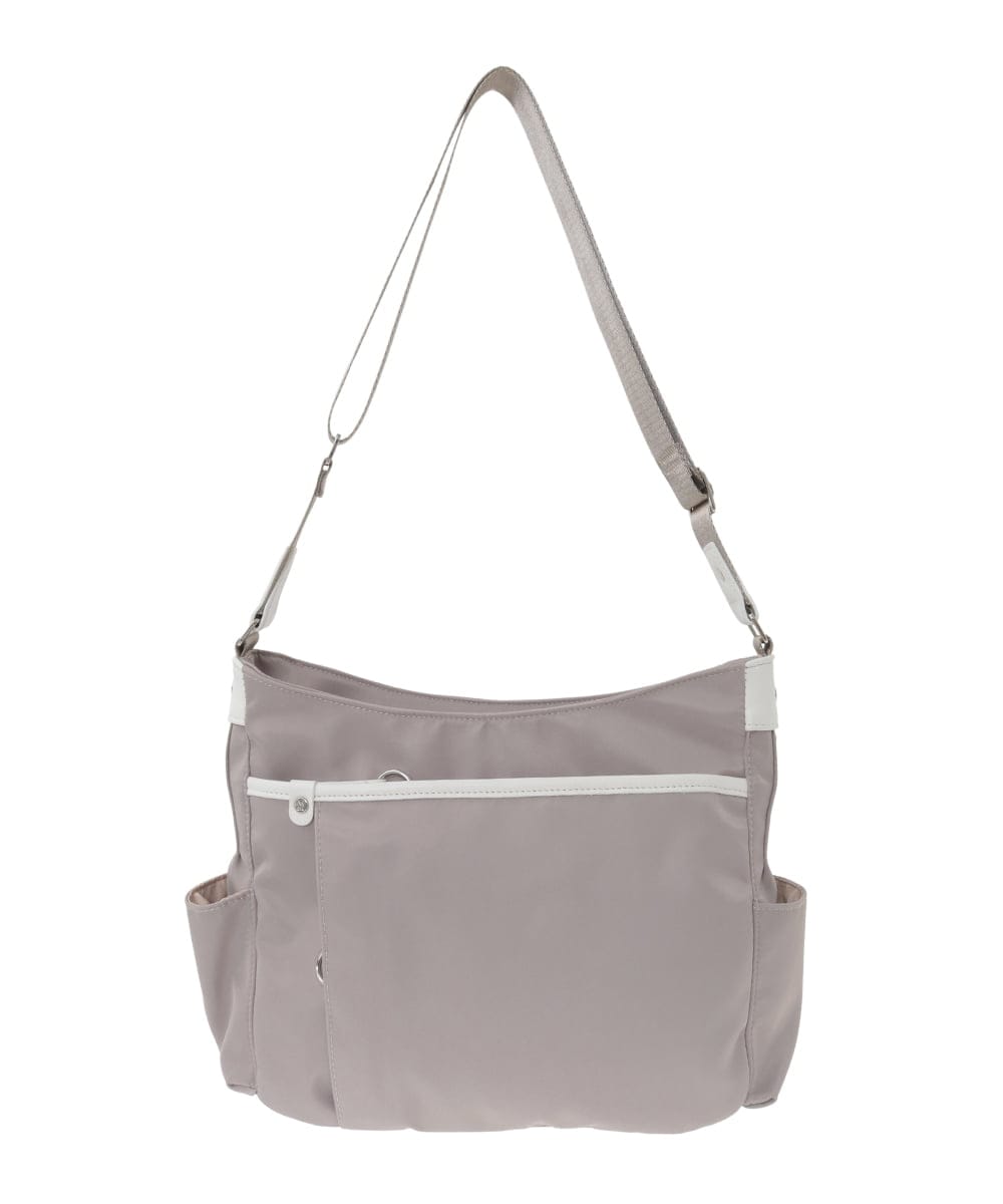 BKRGD94160 MK MICHEL KLEIN BAG(MK ミッシェルクラン バッグ) [撥水/軽量]アクセントレザーショルダーバッグ ブラウン×ピンク