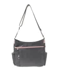 BKRGD94160 MK MICHEL KLEIN BAG(MK ミッシェルクラン バッグ) [撥水/軽量]アクセントレザーショルダーバッグ ブラウン×ピンク