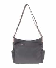 BKRGD94160 MK MICHEL KLEIN BAG(MK ミッシェルクラン バッグ) [撥水/軽量]アクセントレザーショルダーバッグ ブラウン×ピンク