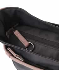 BKRGD94160 MK MICHEL KLEIN BAG(MK ミッシェルクラン バッグ) [撥水/軽量]アクセントレザーショルダーバッグ ブラウン×ピンク