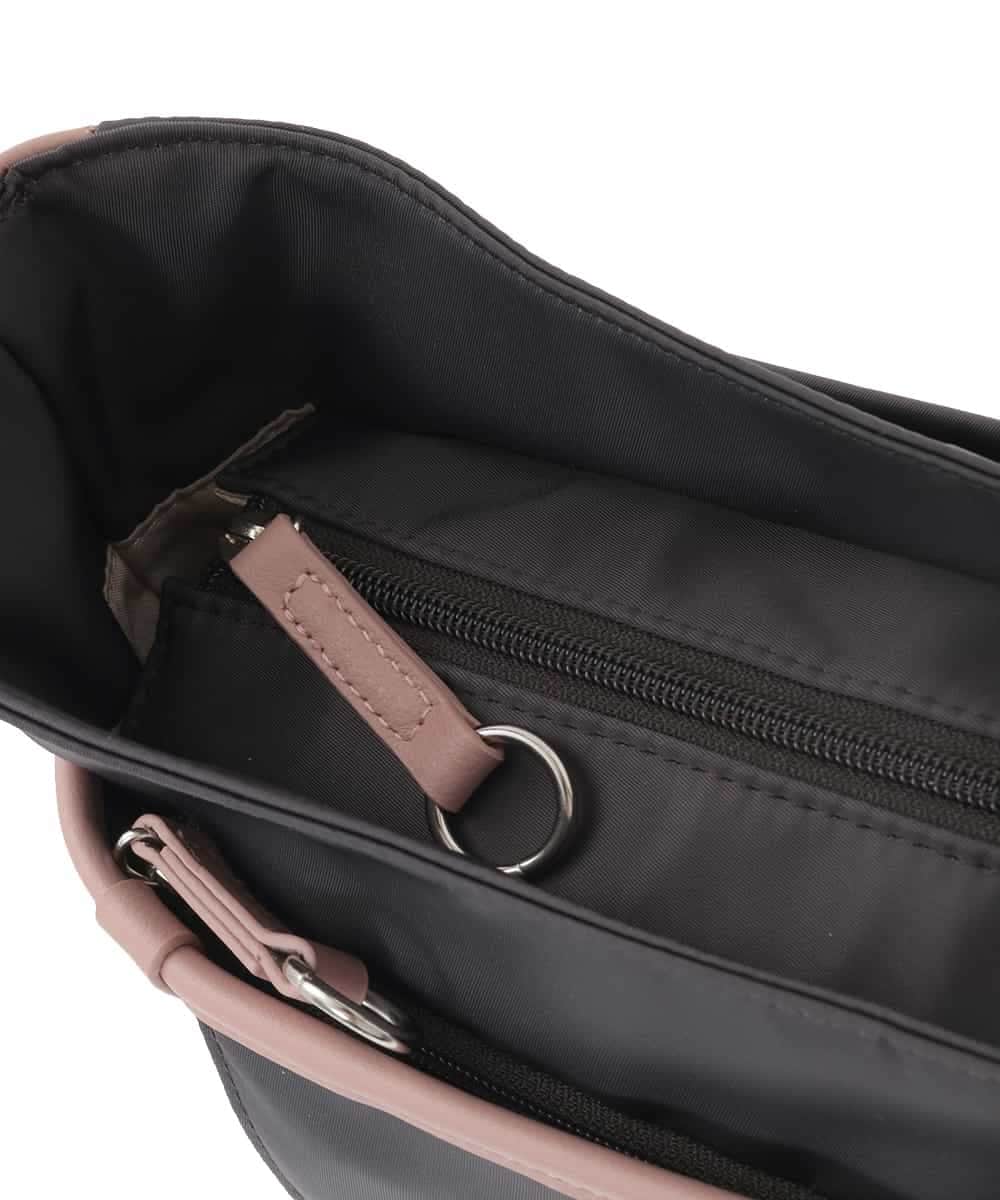 BKRGD94160 MK MICHEL KLEIN BAG(MK ミッシェルクラン バッグ) [撥水/軽量]アクセントレザーショルダーバッグ ブラウン×ピンク