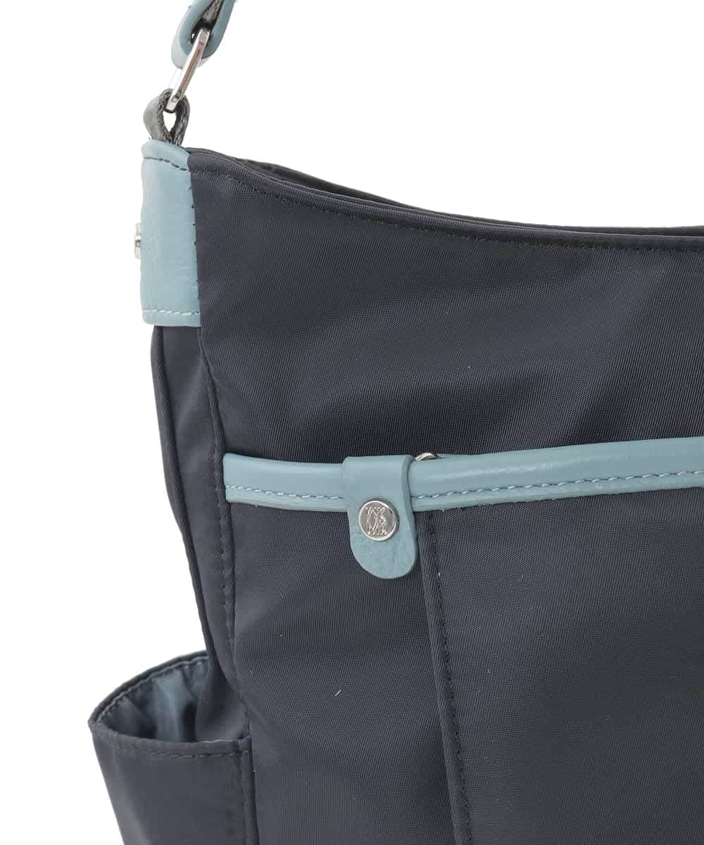 BKRGD94160 MK MICHEL KLEIN BAG(MK ミッシェルクラン バッグ) [撥水/軽量]アクセントレザーショルダーバッグ ブラウン×ピンク