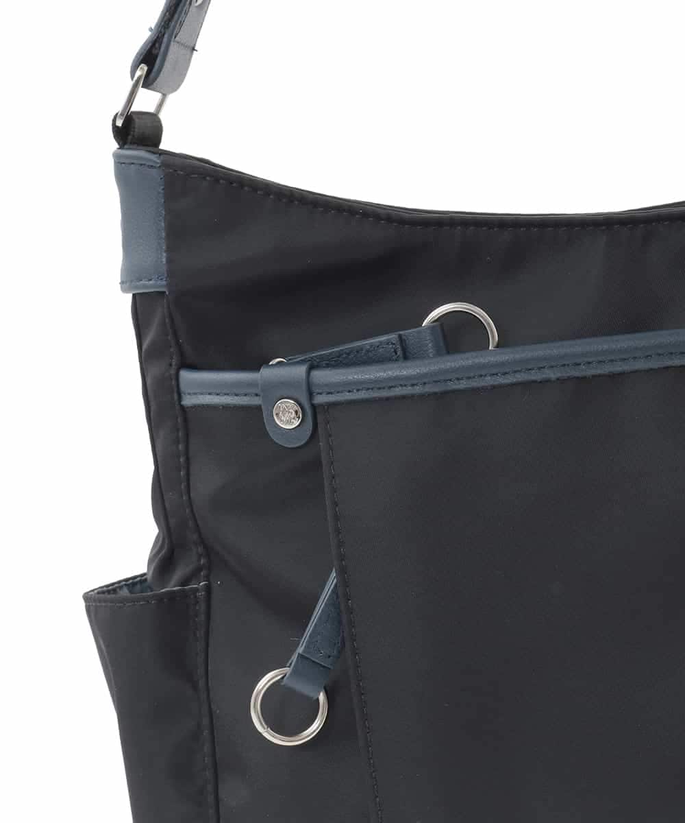 BKRGD94160 MK MICHEL KLEIN BAG(MK ミッシェルクラン バッグ) [撥水/軽量]アクセントレザーショルダーバッグ ブラウン×ピンク